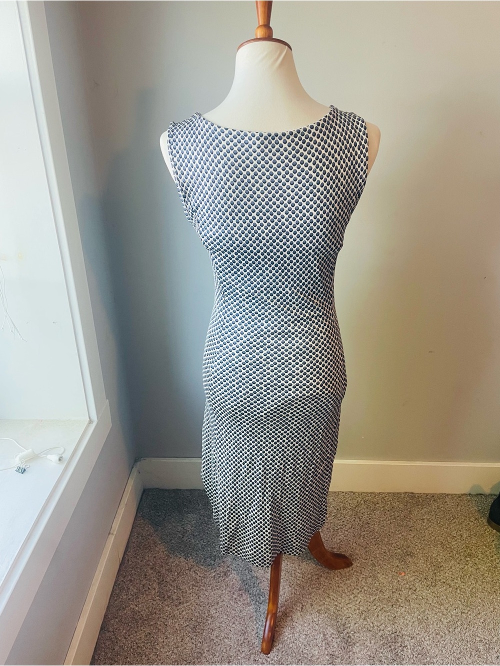 Tory Burch Blue & White Patterned Sheath Dress - Picture 7 of 8